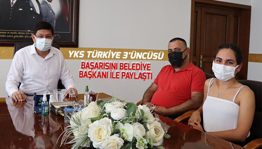 YKS Türkiye 3’üncüsü başarısını, Belediye Başkanı ile paylaştı