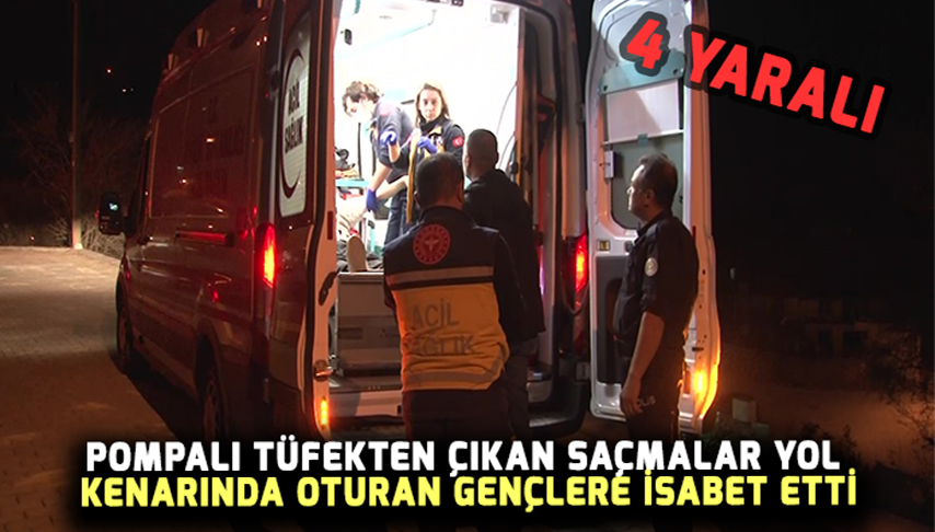 Pompalı tüfekten çıkan saçmalar yol kenarında oturan gençlere isabet etti;