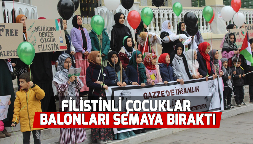 Filistinli çocuklar balonları semaya bıraktı