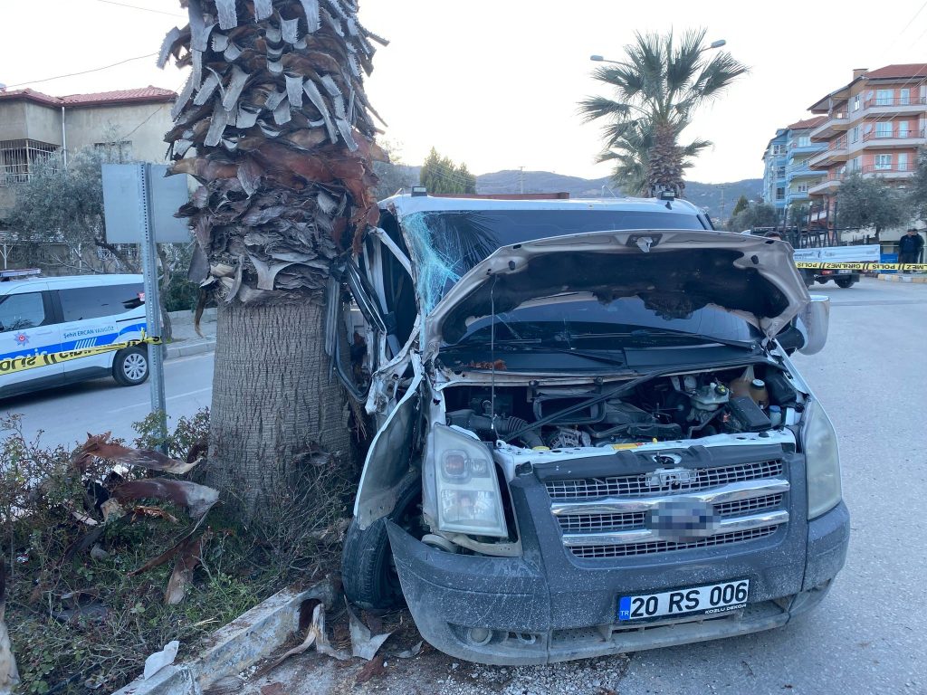çıkan kamyonet ağaca çarparak durabildi